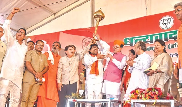 धन्यवाद रैली में सीएम धामी ने बखान की सरकार की उपलब्धियां